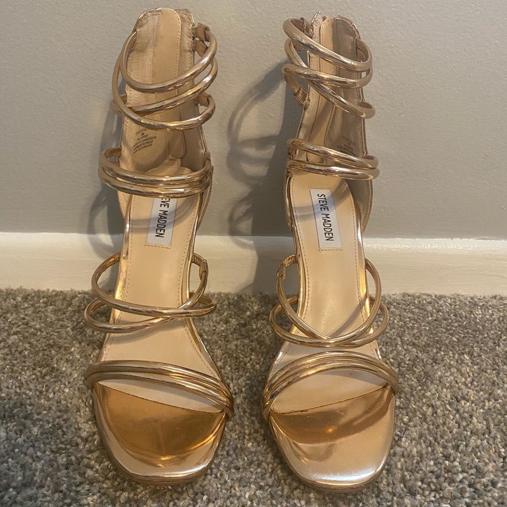 Steve Madden Gold Stappy Heels